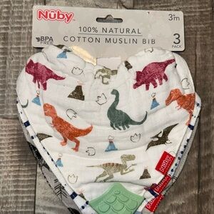 NUBY Cotton Muslin‎ Bibs - 3 Pack NWT